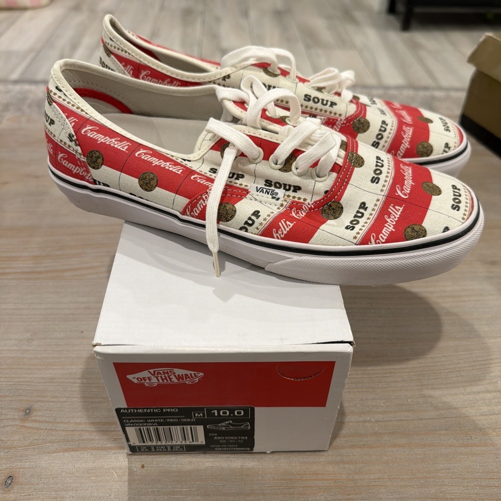 Supreme x Campbells Soup Vans Size 10 Andy Warhol New York 2012 Authentic Pro DS